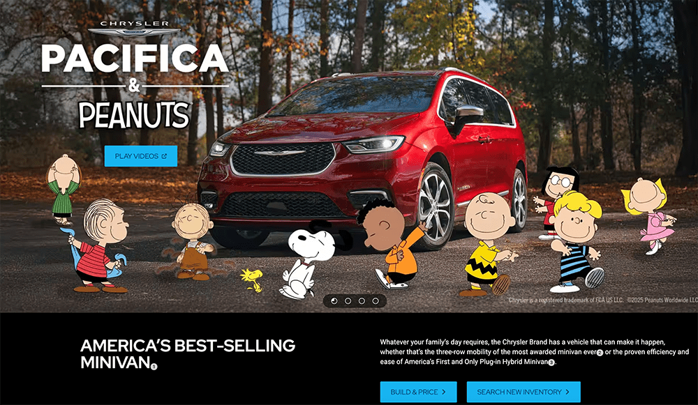 Chrysler Pacifica x Peanuts partnership